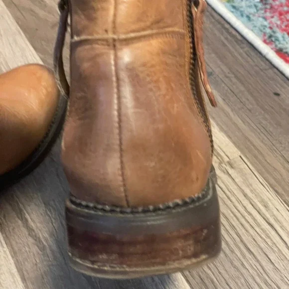 Franco Sarto Halford Leather Ankle Boots Brown Side Zip Women's Size 7.5M - Picture 11 of 16